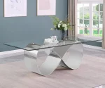 BQ- D406, D407, D408, D409-DT: Infinity Base Glass Dining Table (2 Sizes, 2 Finishes) - Image 12