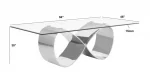 BQ- D406, D407, D408, D409-DT: Infinity Base Glass Dining Table (2 Sizes, 2 Finishes) - Image 4