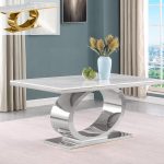 BQ- D430, 431, D432, D433 White Marble Dining Table (2 Colors, 2 Sizes)
