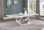 BQ- D430, 431, D432, D433 White Marble Dining Table (2 Colors, 2 Sizes) - Image 6