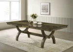 BQ- D530 & D531-DT: Antique Brown Wood Dining Table
