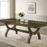 BQ- D530 & D531-DT: Antique Brown Wood Dining Table
