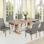 BQ- D706 & D707: Rustic Light Oak Dining Set