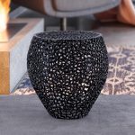 MAX: ET3403-18 SIDE TABLE ( BLACK, SILVER, GOLD )