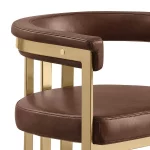 BQ-BS384 – 6L: Leathaire Barstools with Matte Chrome (Single) - Image 3
