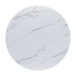 BQ- D235-DT: Round Glass with White Marble Wrap Dining Table - Image 2